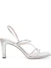 Sandro Paris Metallic Faye Heeled Sandals 70 In Silver