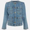 Sandro Blue Button Front Jacket In Blue