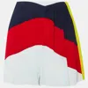 Sandro Blue Colorblock Plisse Runner Shorts In Multi