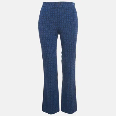 Pre-owned Sandro Blue Jacquard Amparo Pants S