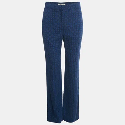 Sandro Blue Jacquard Crepe Amparo Pants In Red