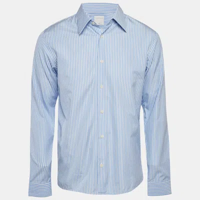 Pre-owned Sandro Blue Pinstriped Cotton Shirt M