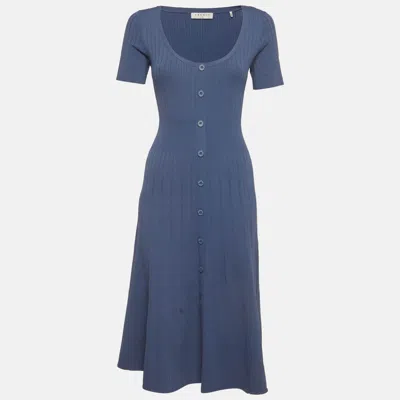 Sandro Blue Rib Knit Midi Dress