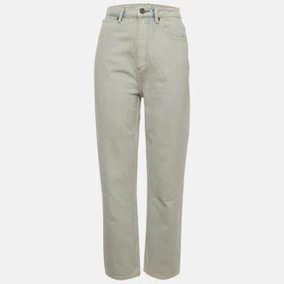 Sandro Blue Snow Wash Denim High Rise Jeans S/waist
