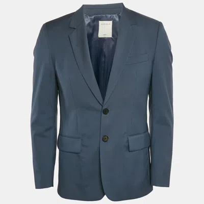 Pre-owned Sandro Blue Wool Single Breasted Blazer M