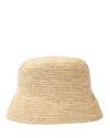 Sandro Bob Raffia Crochet Bucket Hat In Brown