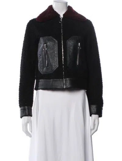 Pre-owned Sandro Bomber Jacket In Black