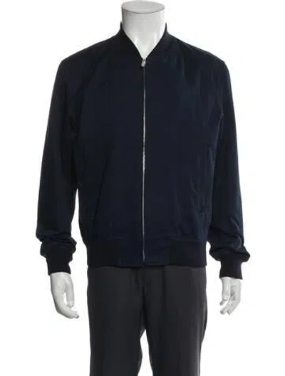 Pre-owned Sandro Bomber Jacket In Blue