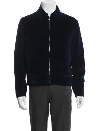 Pre-owned Sandro Bomber Jacket In Blue