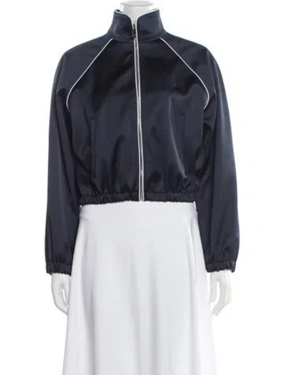 Pre-owned Sandro Bomber Jacket In Blue