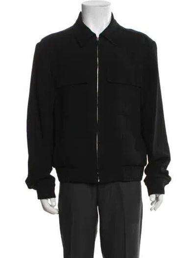 Pre-owned Sandro Bomber Jacket In Blue