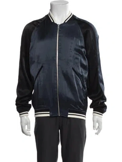 Pre-owned Sandro Bomber Jacket In Blue