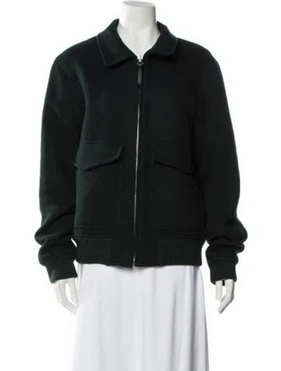 Pre-owned Sandro Bomber Jacket In Green