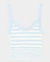 Sandro Bordeaux Striped Knit Tank Top In Sky Blue