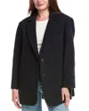 Sandro Boucle Wool-blend Blazer In Black