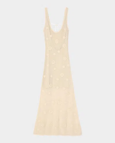 SANDRO BOUQUET CROCHET MIDI DRESS