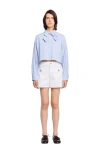 Sandro Striped Tie Shirt In Blue