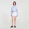 Sandro Checked Cropped Shirt In Blue