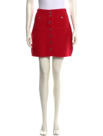 Pre-owned Sandro Braided Accents Mini Skirt In Red