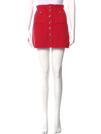 Pre-owned Sandro Braided Accents Mini Skirt W/ Tags In Red