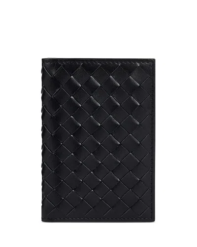 Sandro Braided Card Holder In Black