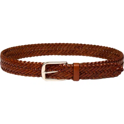 Sandro Braided Leather Belt In Metallic