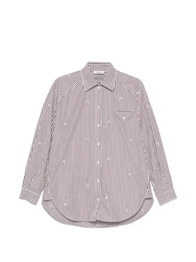 Sandro Brendana Striped Crystal-embellished Shirt In Gray