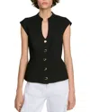 Sandro Sleeveless Button-fastening Top In Black