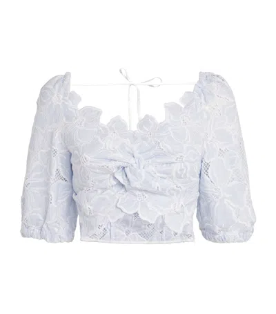 SANDRO BRODERIE ANGLAISE CROP TOP