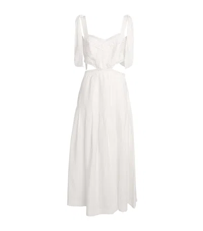 Sandro Broderie Anglaise Maxi Dress In White