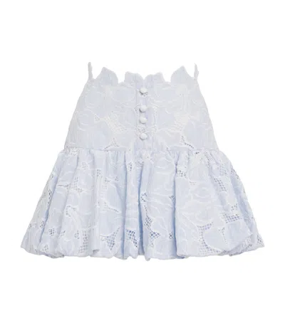 Sandro Broderie Anglaise Mini Skirt In Blue