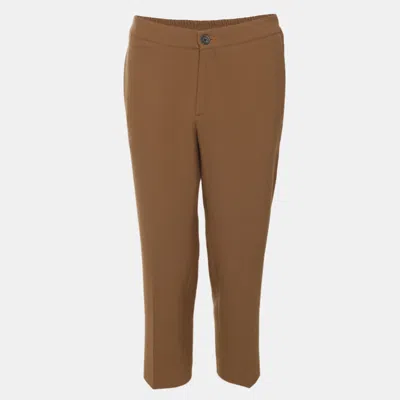 Pre-owned Sandro Brown Jersey Elasticated Pants Xl