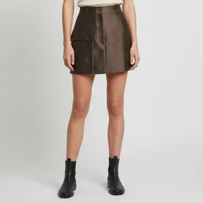 Pre-owned Sandro Brown Sateen Short Skirt S