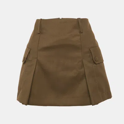 Pre-owned Sandro Brown Wool Blend Cargo Mini Skirt S