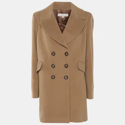 Pre-owned Sandro Brown Wool Blend Double Breast Coat L