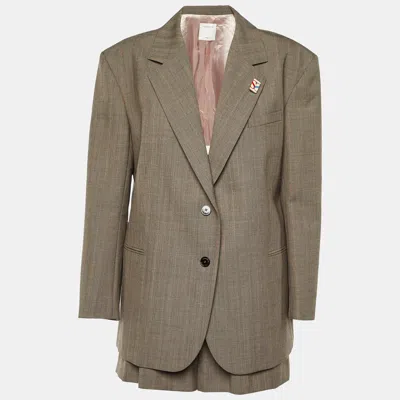 Pre-owned Sandro Brown Wool Oversized Blazer & Shorts Xl
