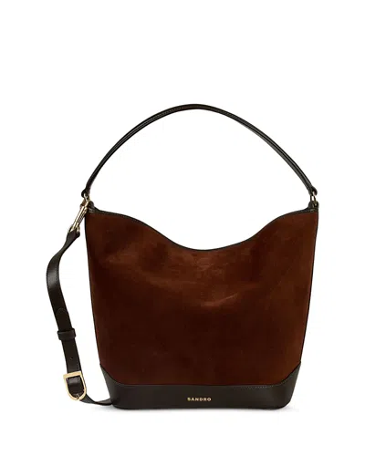 Sandro Bucket Bag In Brown