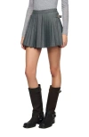 Sandro Buckle Accent Pleated Skort In Gray