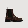 Sandro Buckled Brogue Ankle Boots In Multi