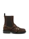 Sandro Buckled Brogue Ankle Boots In Brown