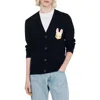 Sandro Bunny Graphic Cardigan In Black