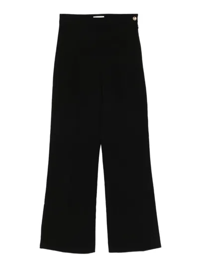 Sandro Button-detail High-waist Trousers In Black