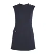 Sandro Button-detail Mini Dress In Blue