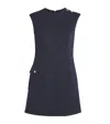 Sandro Button-detail Mini Dress In Blue