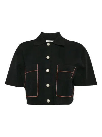 Pre-owned Sandro Button-embellished Cropped Shirt