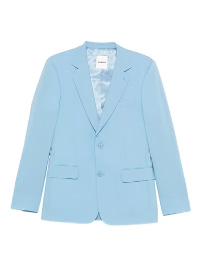 Sandro Button-fastening Blazer In Blue