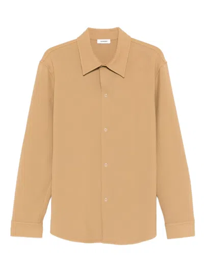 Sandro Button-fastening Shirt In Brown