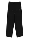Sandro Button-fastening Studded Straight Trousers In Black