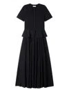Sandro Womens Black Peplum Short-sleeved Knitted Maxi Dress In Black