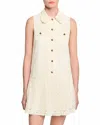 Sandro Button Front Mini Lace Dress In White